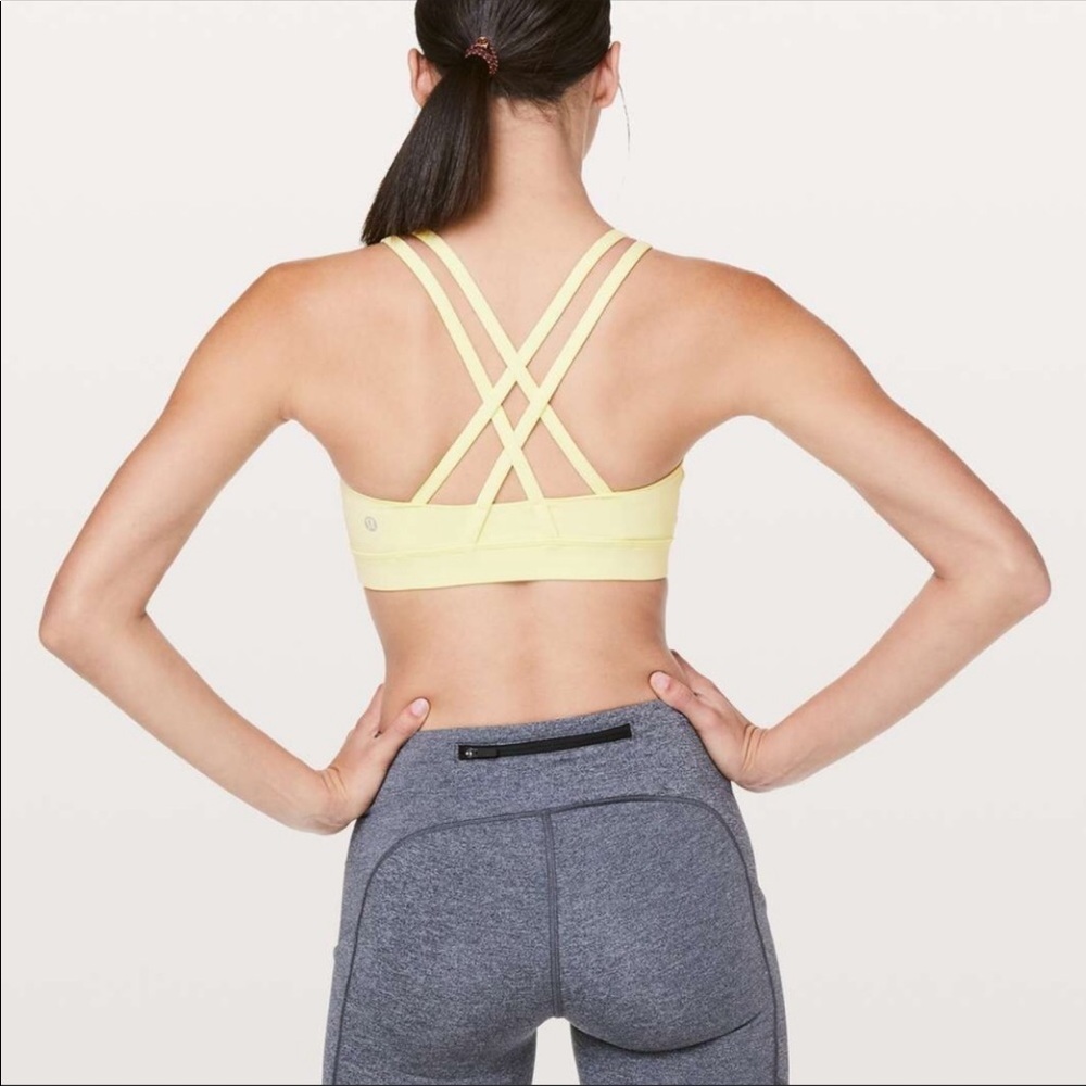 Lululemon Energy Bra Lemon Ice Yellow Size 8